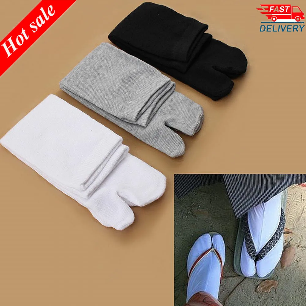 

1 Pair Fashion Men Women Japanese Kimono Flip Flop Sandal Split Toe Tabi Ninja Geta Socks Hot Sale Drop Shipping