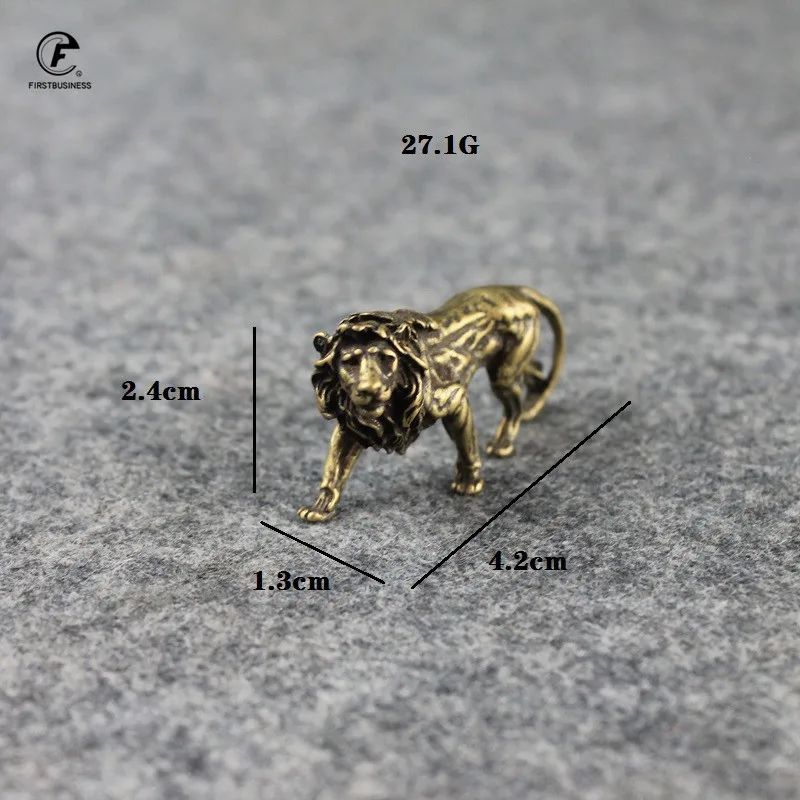 Медный величественный Король Лев брелок миниатюрные фигурки настольные