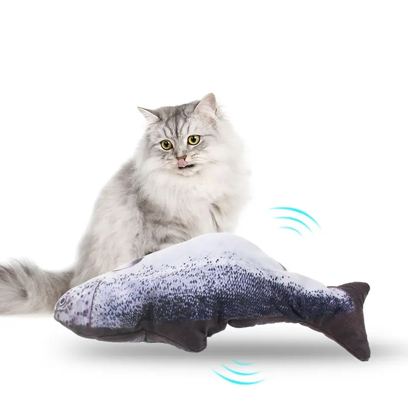 

Cat Toy Dancing Fish Moving Realistic Flopping Fish Toys for Cat Electric Interactive Simulation Soft 3D USB Fish Kicker Pet Toy