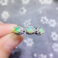 100 natural opal ring for engagement 4 mm 5 mm brilliant opal silver ring real 925 sterling silver opal ring romantic gift