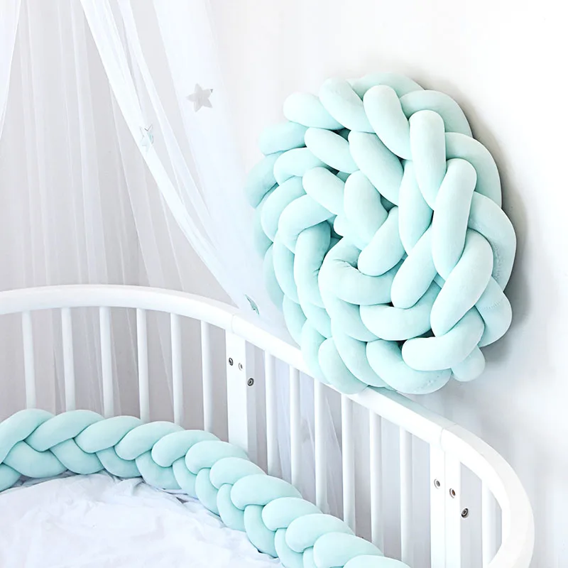 

1M/2M/3M Baby Bumper bed Braid Knot Pillow Cushion Three strand Braid Bumper for Infant Bebe Crib Protector Cot Bumper Room De