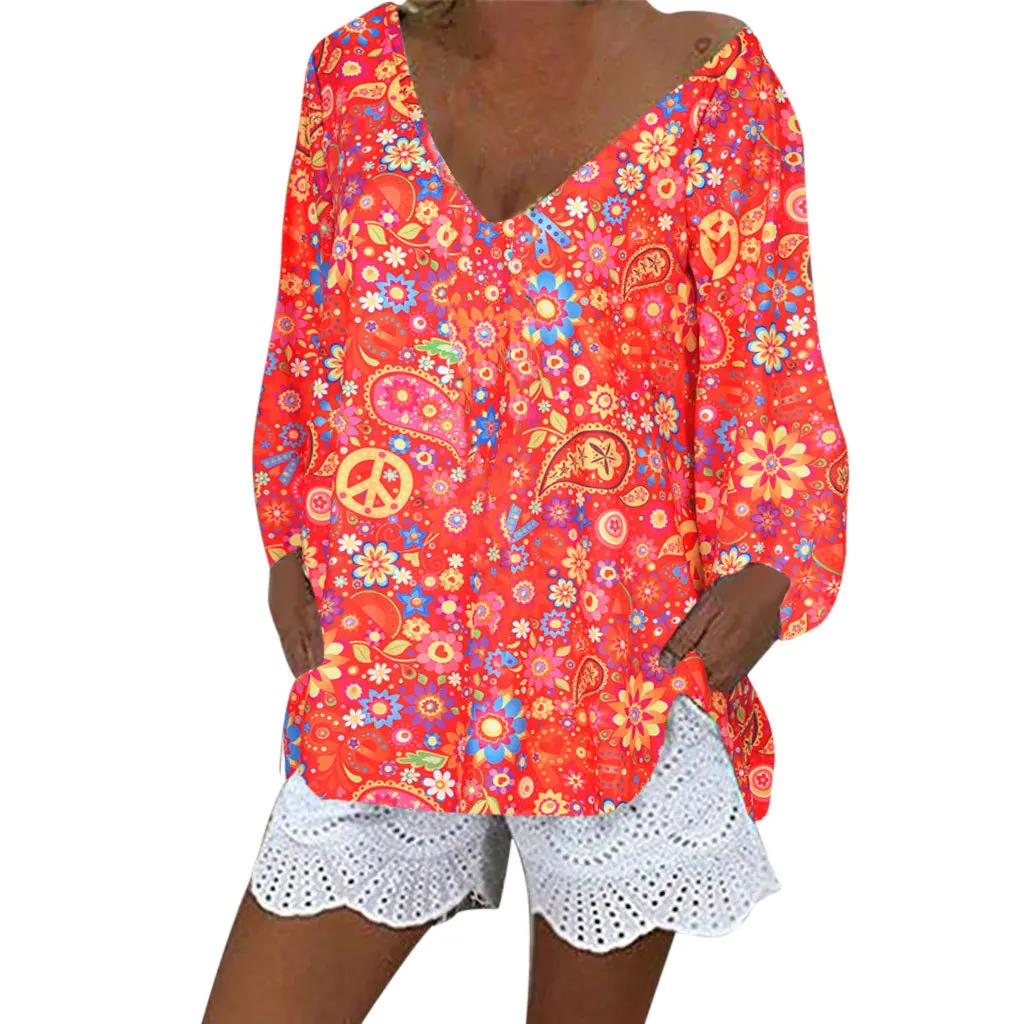 

European Style T-shirts Long Sleeve Pullover Spring Plus Size Woman Tops V-neck Summer Tshirts