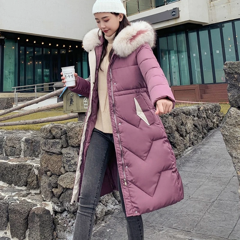 Autumn Winter New Warm Down cotton Jacket Women Hooded Fur collar Cotton Jackets Women's Korean Casual Plus size Parkas F921