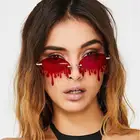 Солнцезащитные очки без оправы в стиле ретро облакообразные женские очки без оправы в стиле панк хип-хоп солнцезащитные очки UV400 прозрачные очки в форме капли дождя