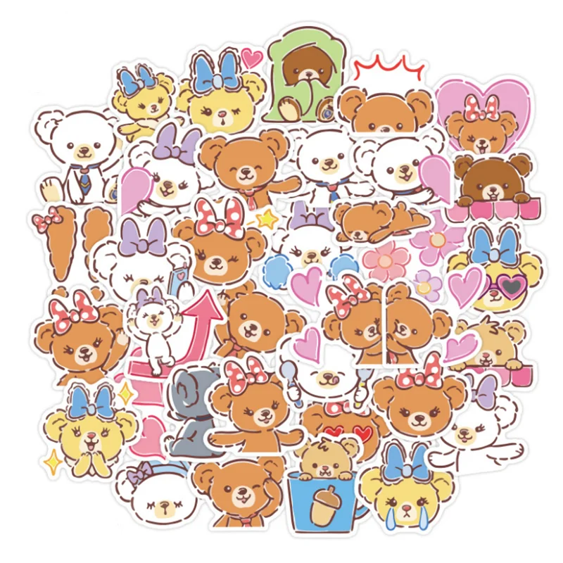 

10/30/50PCS Duffy Bear Cartoon Rabbit Water Cup Notebook Mobile Phone Waterproof Stationery Hand Account Sticker Wholesale
