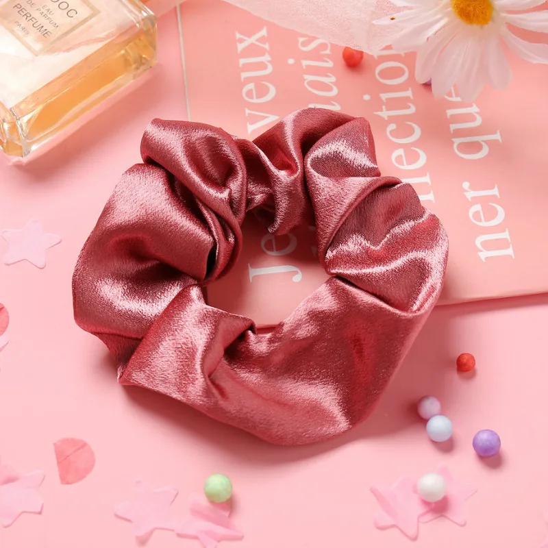 

Women Large Intestine Hair Ring Solid Color Elastic Ponytail Holder Rope Band Accessories