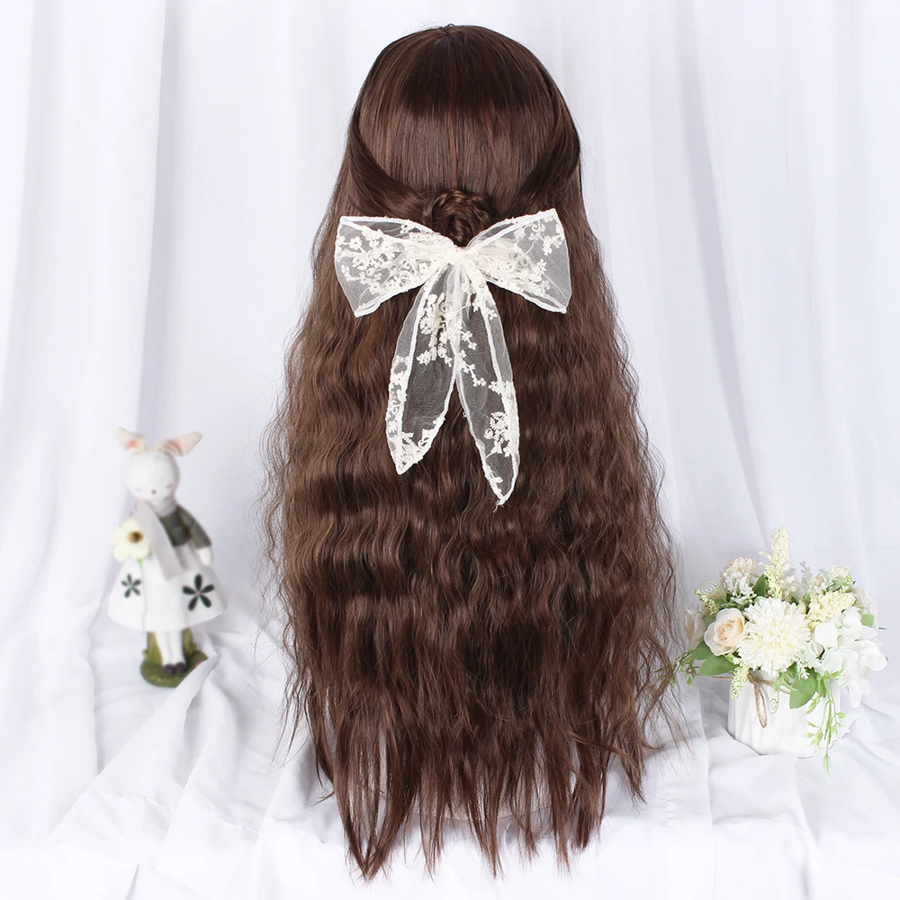 

MCOSER Curly Brown Anime Harajuku Halloween Cosplay Wig Fancy Heat Resistant Lolita 70CM Long Women Basic Hair With Bangs