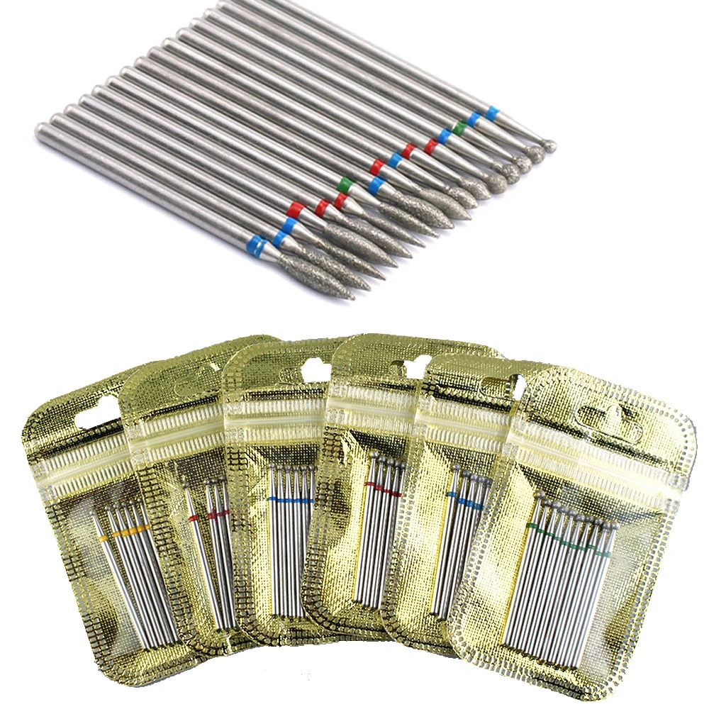 Набор Алмазных фрез для маникюра набор из 10 насадок электрического маникюрного