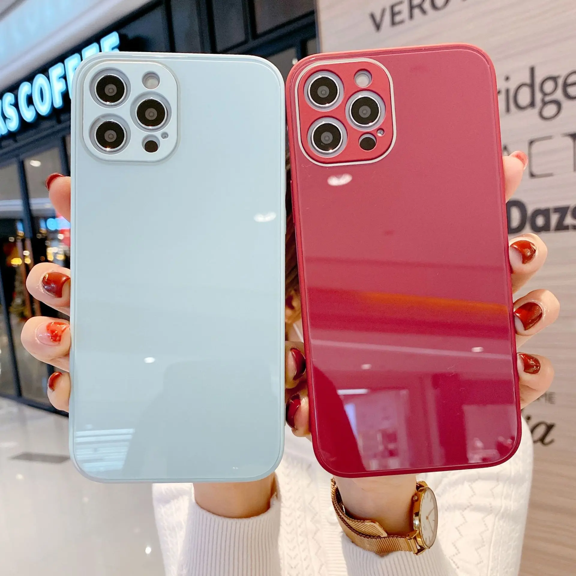 

New Square Tempered Glass Phone Case for IPhone 13 12 11 Pro Max X XS MAX XR SE2 2020 Shockproof Back Cove for IPhone 8 7 6 Case