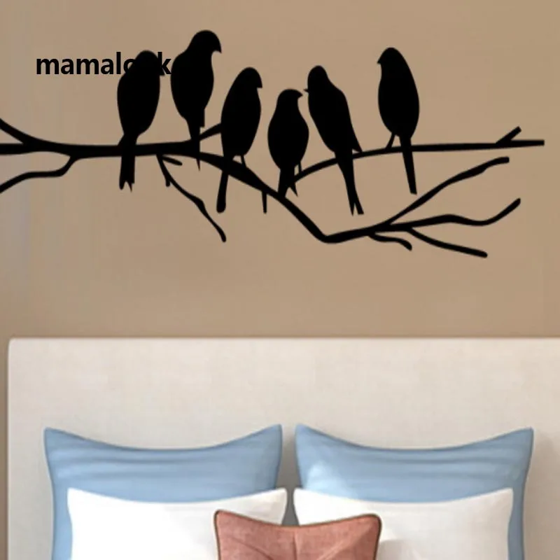 

lot Black Birds on the Tree Branch Wall Stickers for Living Room Wall Decals for Art Stickers Home Decoration Murals