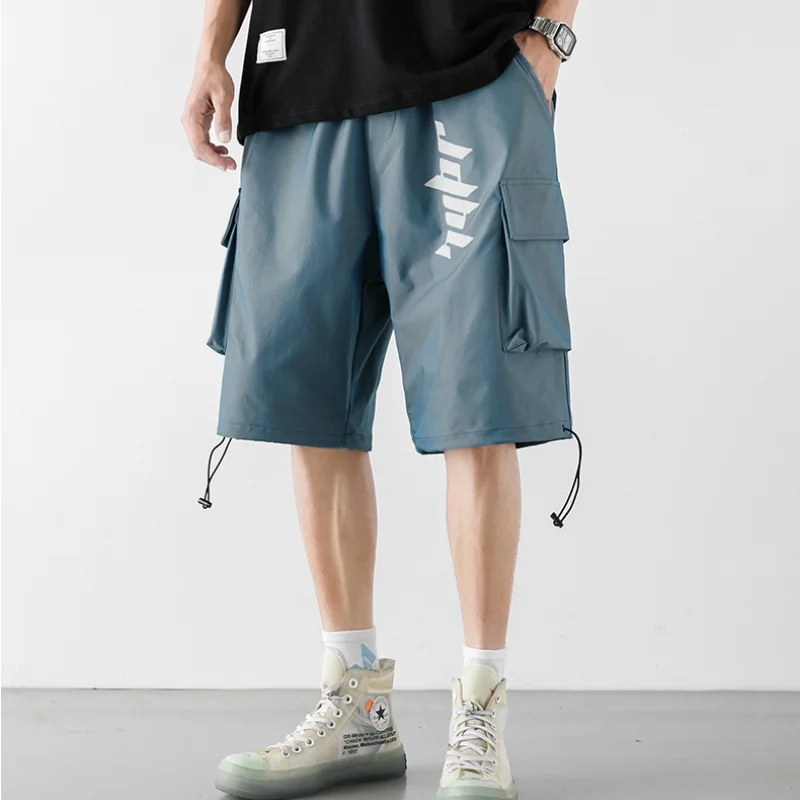 

Newport Style Men's 2021 Summer New Overalls Shorts Colorful Printing Loose Five-point Pants Trend Men Casual Shorts