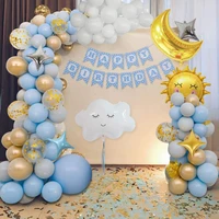 sky theme balloon garland arch kit birthday party decoration with string light balloons for kids boy baby shower party supplies