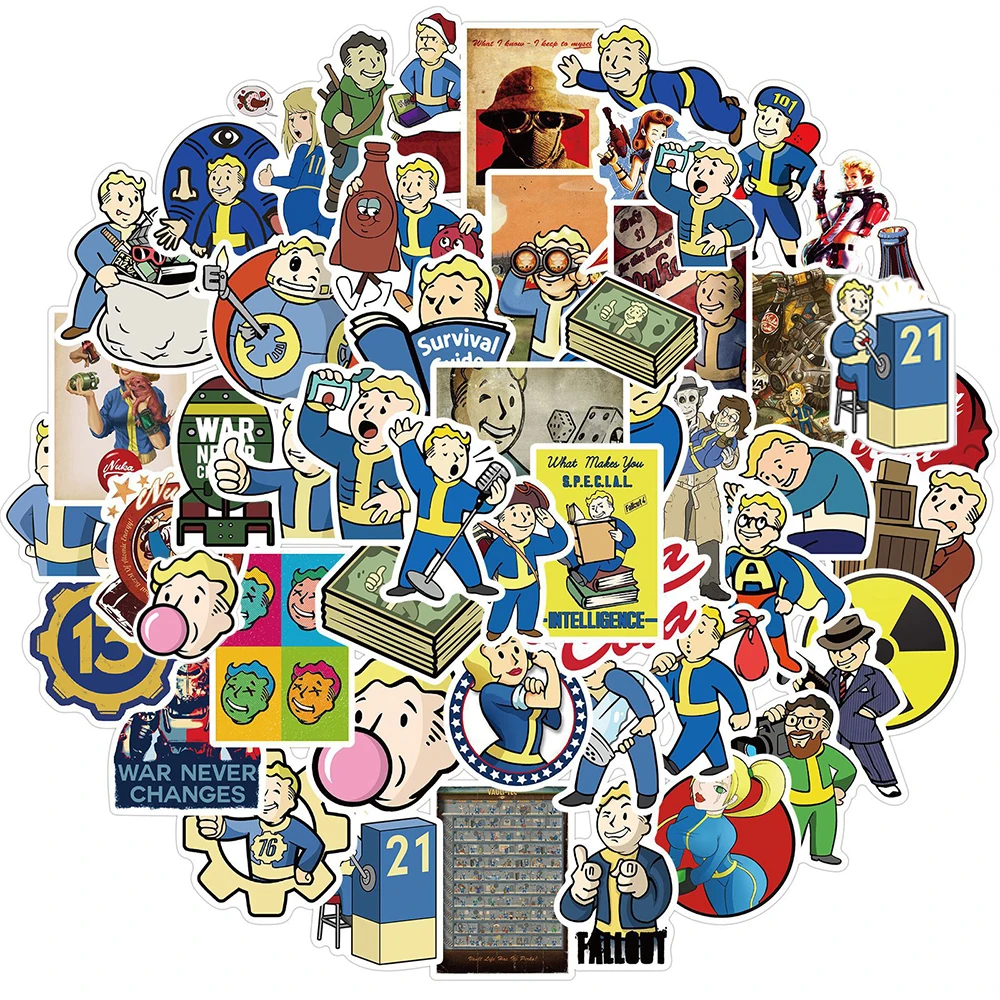 

10/30/50PCS Fallout Game Stickers Laptop Water Bottle Skateboard DIY Waterproof Aesthetic Graffiti Decal Sticker Packs Kid Toy