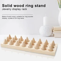 rings display stand 24 bit cone rack wood eco friendly thick tray rings storage rack holder organizer for shop retail