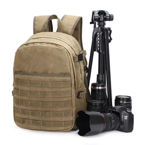 2019 new large capacity outdoor travel camera backpack canvas waterproof camera bag for canon nikon sony dslr bag free global shipping
