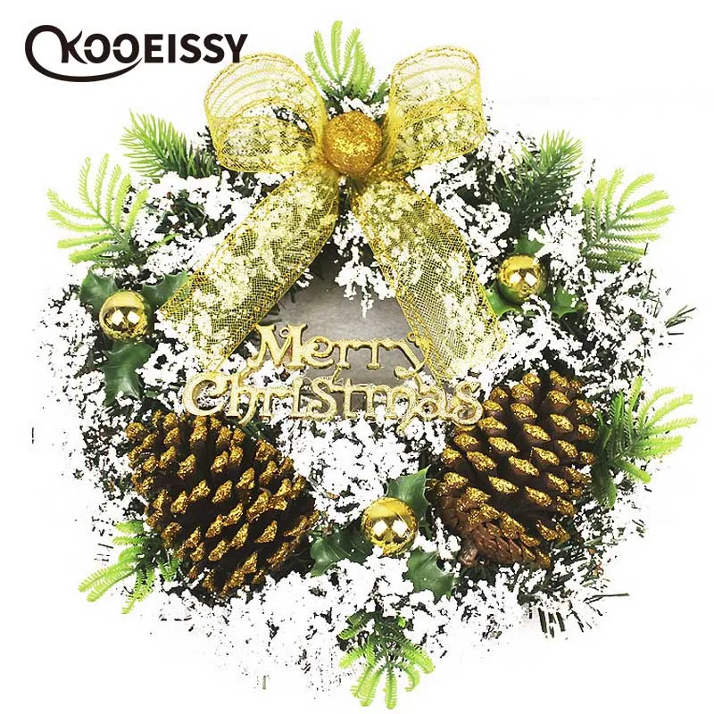 40 см Снеговик Рождественский олень венок из ротанга тканевый художественный