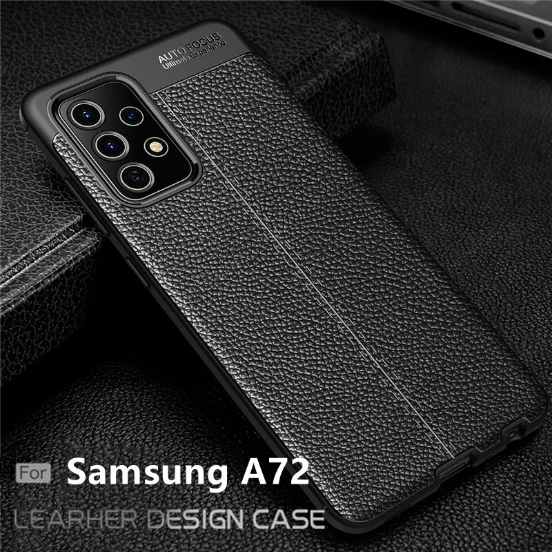 Чехол для Samsung Galaxy A72 чехол противоударный бампер мягкий из ТПУ и кожи A51 A71 A52