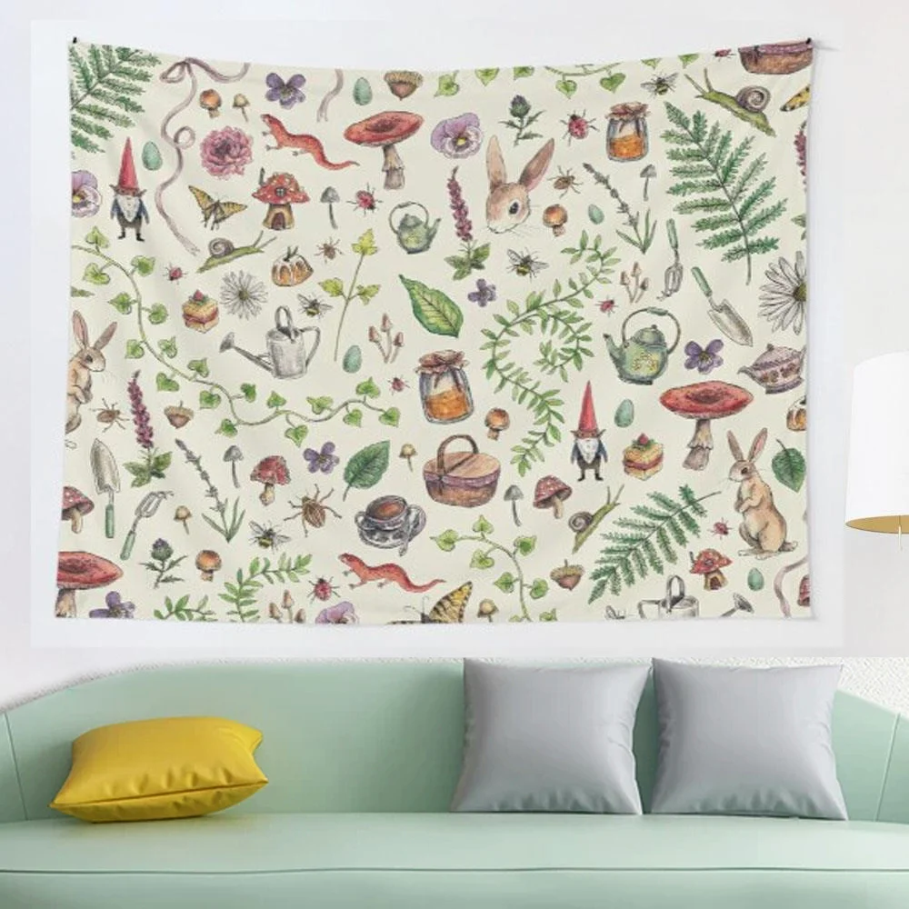 

Cottagecore light green tapestry Hanging Tapestry Hippie Wall Hanging Blanket Wall Carpet Yoga Mat Home Decor