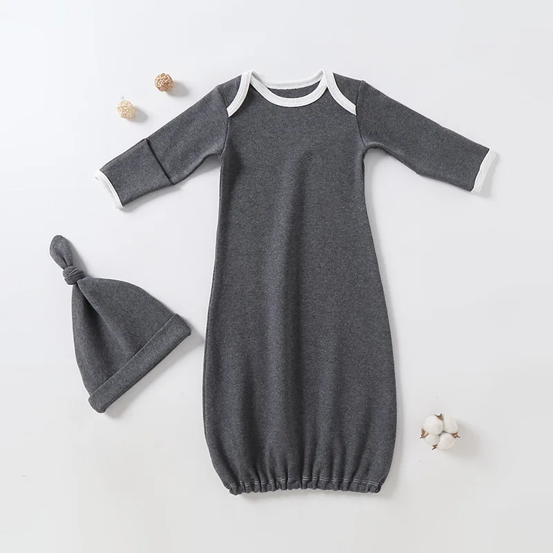 

Baby Swaddled Newborn Sleeping Bag Autumn Long Sleeve Turtleneck Warm Wool Anti-startle Baby Hat Set