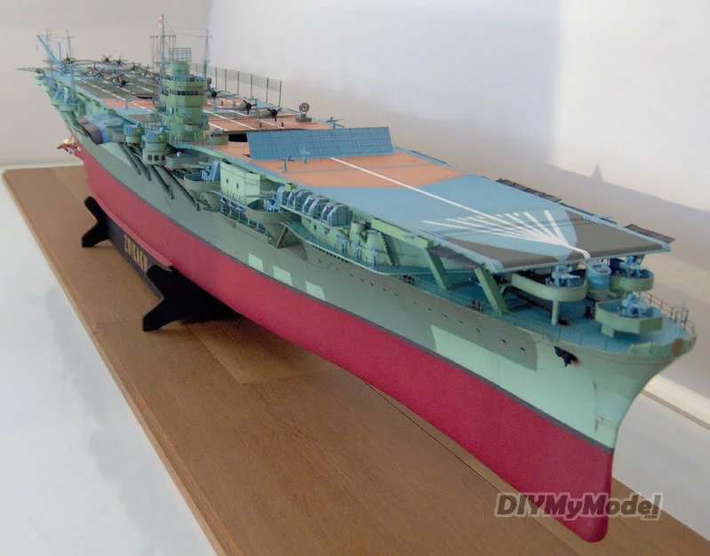 DIYMyModeI-portaaviones japon&eacute;s Ruihe, bricolaje, manualidades, Kit de modelo de papel, rompecabezas de juguete, regalo, utillaje de pel&iacute;cula-0
