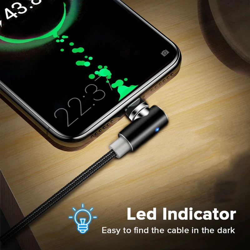 

Oklarich Fast Charging Magnetic Micro USB Type C Cable For iPhone Lighting 8 Pin LED USB Type-C Magnet Charger Cable For Samsung