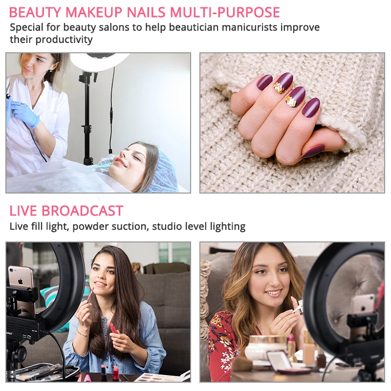 MAMNE 12 дюймов светодиодный кольцевой светильник с регулируемой яркостью селфи