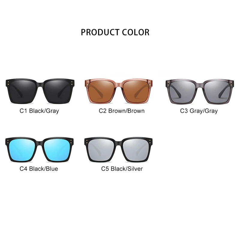 Очки солнцезащитные унисекс в стиле оверсайз с поляризацией и плоской оправой |