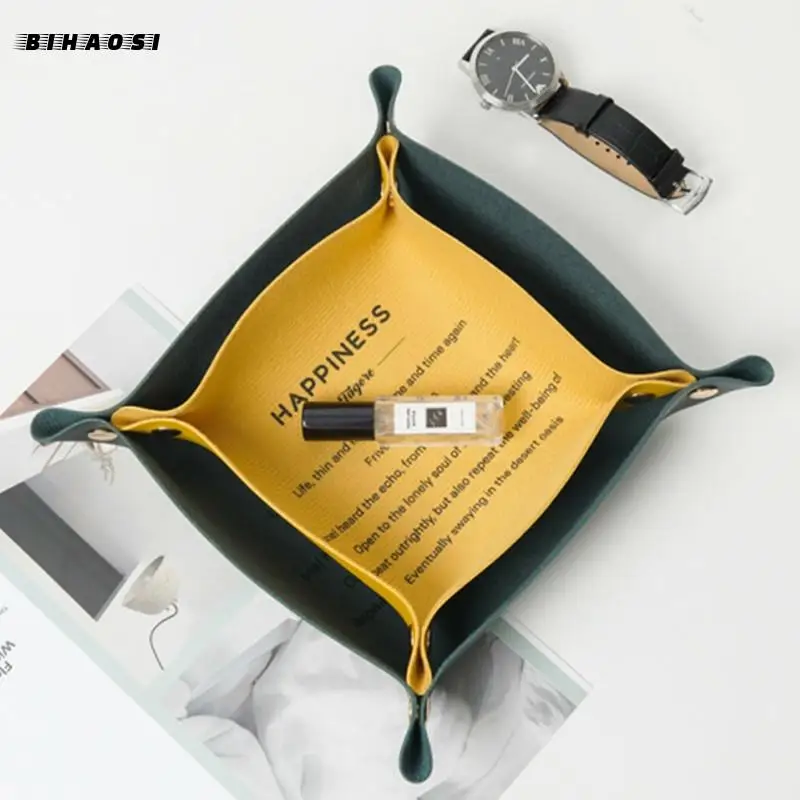 Настольный кожаный брелок для ключей декоративная тарелка дома кошелек складной