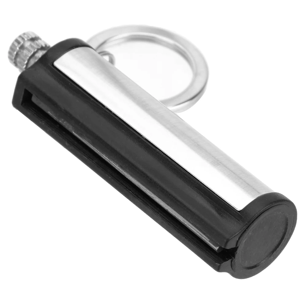 Key Chain Striker Lighter Permanent Cylindrical Match Stainless Steel Key Ring Auto Interior Accessories