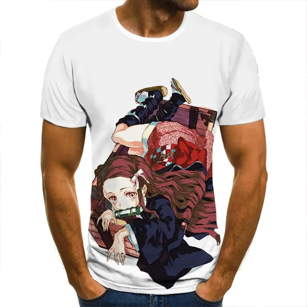 

3d T-Shirt Demon Slayer Nezuko Clothing Men Women Children Short Sleeve Cool Tees Fashion Casual Summer Boy Girl Kids Streetwear