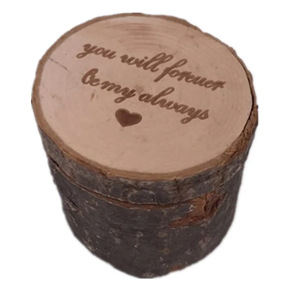 Винтажная коробка для колец портативная деревянная обручальных деревенский