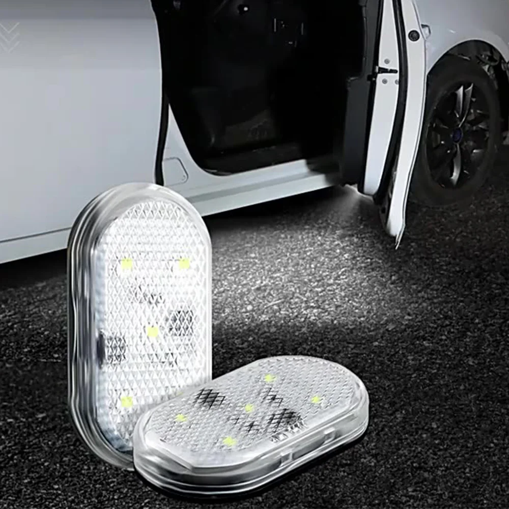 

2pcs Car Opening Door Light LED Welcome Lights USB Charging Auto Interior Magnetic Wireless Car Door Anti-collision Signal Lamp