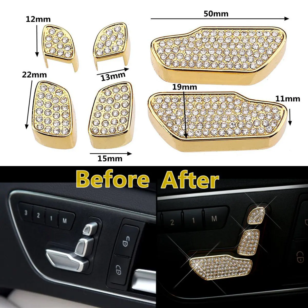 Новая кнопка регулировки сиденья двери с алмазным хромом 6 шт. для Mercedes Benz E Class W212