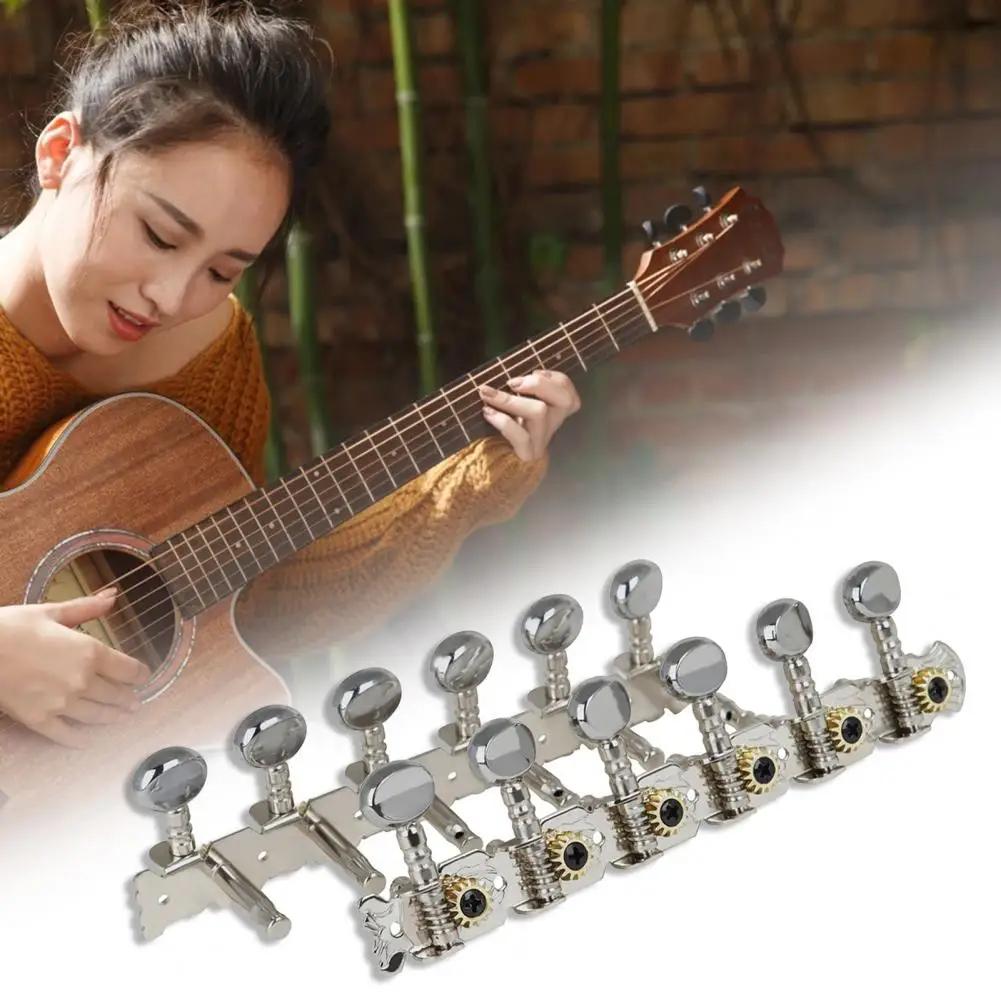 

1Set 6-link 12-string Round Head Column Pegs Tuning Keys Tuner for Electric Guitar Round Head Column Pegs Tuning Keys Tuner