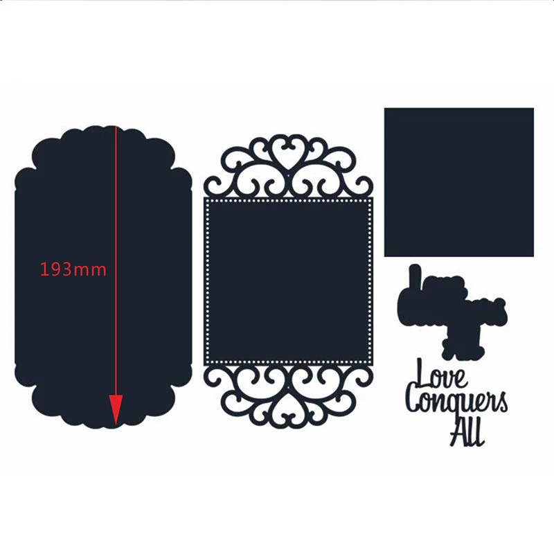 

Vintage Crown Square Frame Metal Cutting Dies Love Conquers All&Square Frame Die Cut For Card Making DIY Decoration New 2019