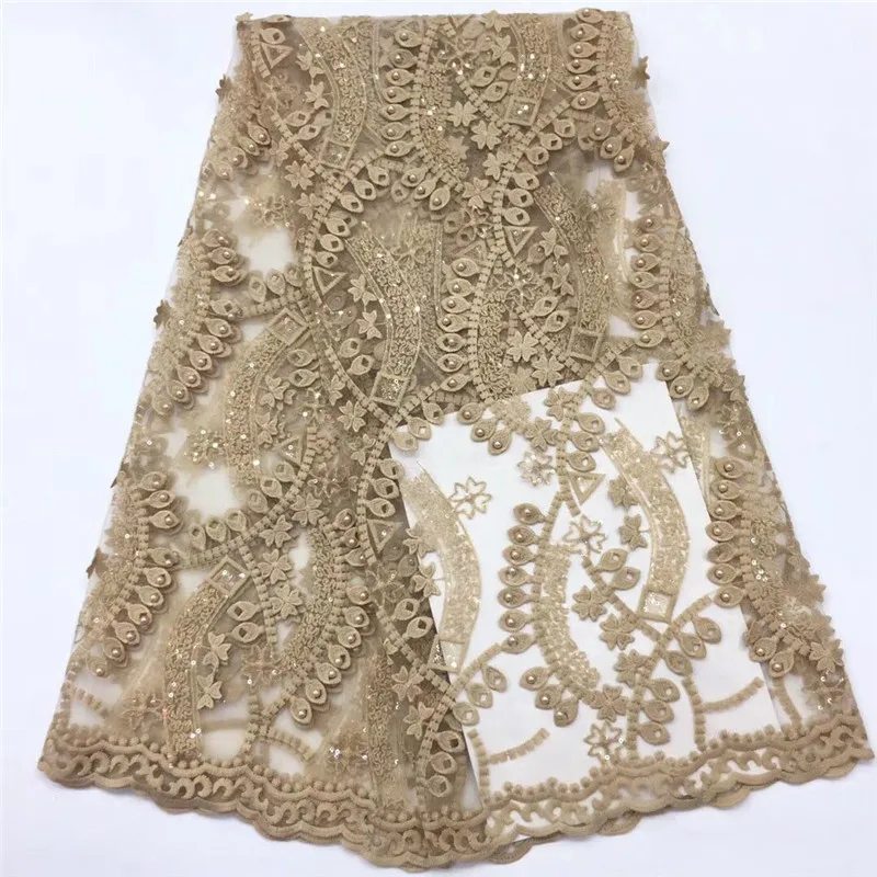 2020 Latest French Nigerian Lace Fabric High Quality Embroidered Tulle African sequins Laces Wedding | Дом и сад