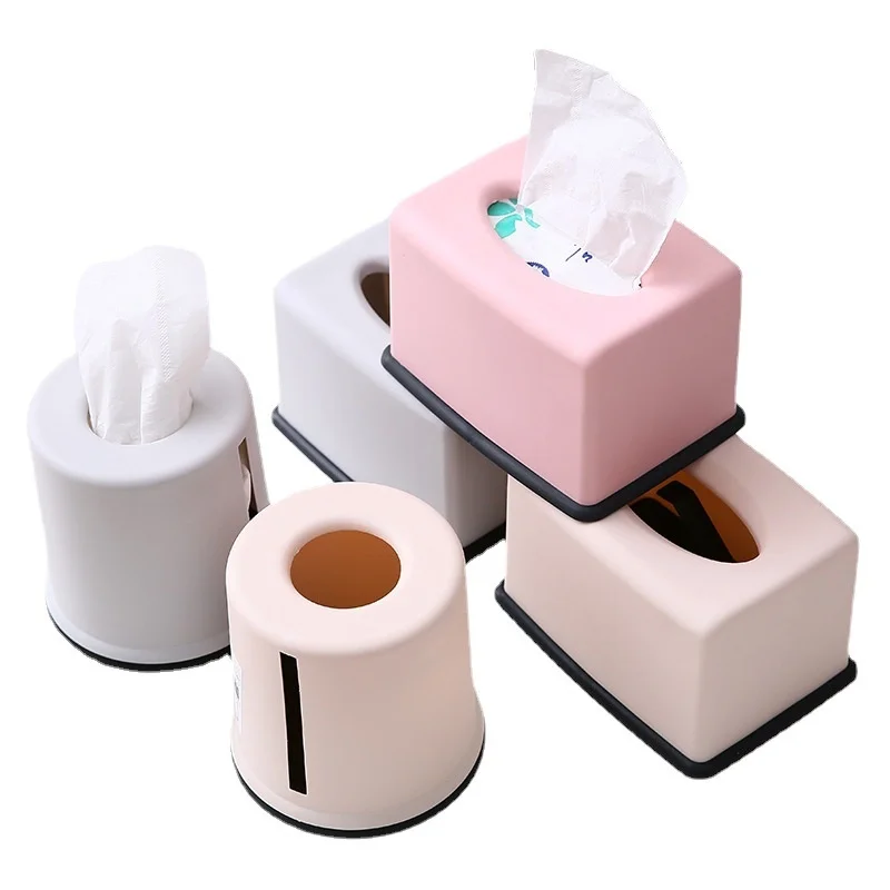

European plastic suction box living room household square tissue box simple cylinder napkin restaurant cartoon animation rattan