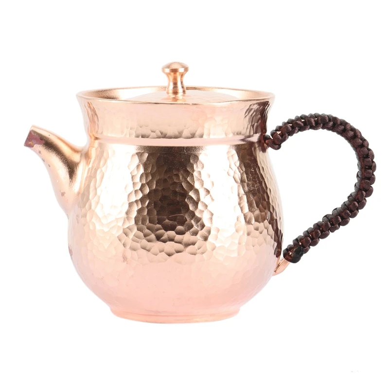 

Tea Pot Pure Copper Handmade Chinese Style Kettle Kung Fu Tea Drinkware Tableware Creative Gift Hammered Kettle