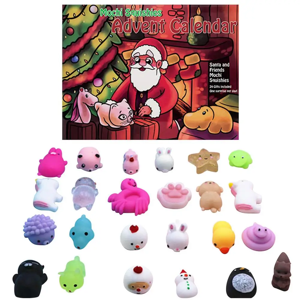 

24pcs Squeeze Toy Set Safe Durable Piggy Chick Yellow Duck Little Animal Doll Anti Stress Toy For Children Kids Christmas Gift
