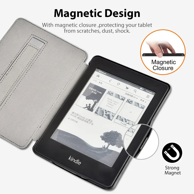 Чехол для Kindle Paperwhite 4 2018 роскошный из искусственной кожи чехол 10-го поколения с