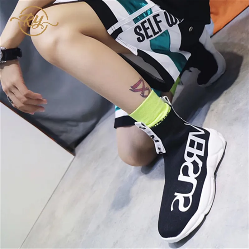 Женские кроссовки 2018 женские кроссовки-носки модная женская повседневная обувь