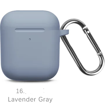 16 Lavender gray Жидкие силиконовые наушники корпус для AirPods анти-грязь APPLE airpods чехол розовый черный темно-синий желтый красный - Цвет: 16 Lavender gray