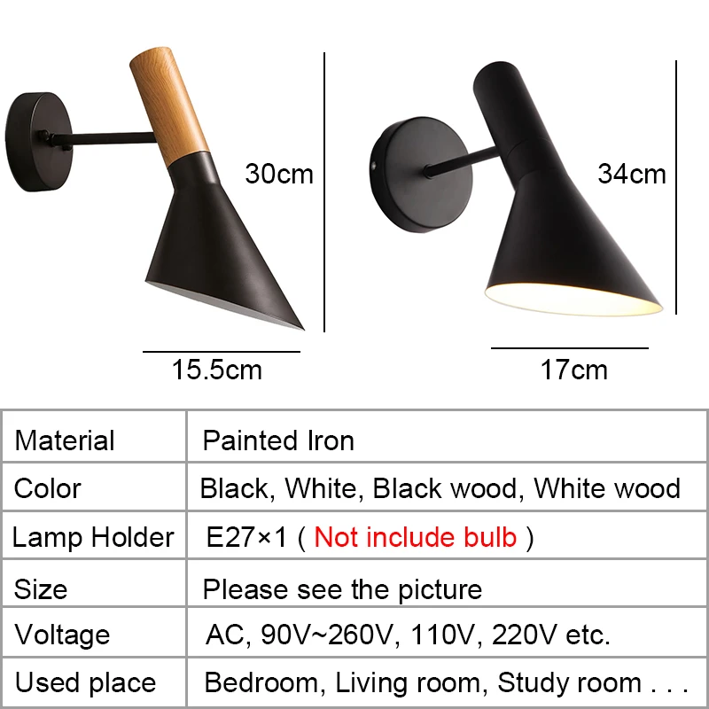 Led Wall Lamp Vintage Light Bedside Vanity Living Room Bedroom Adjustable Metal Industrial Sconce E27 Base | Лампы и освещение