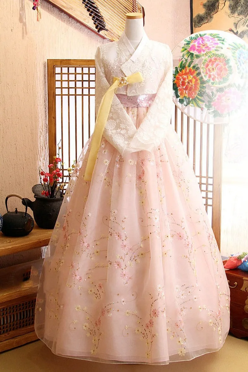 Популярное женское платье Hanbok для девушек корейское традиционное свадебное