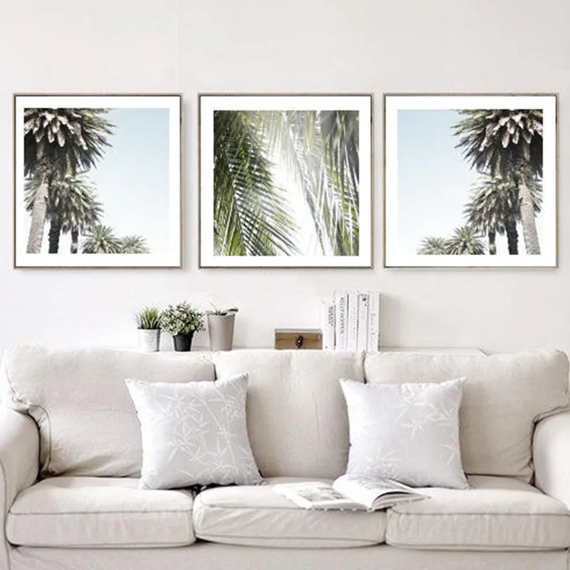 Скандинавские пальмовые плакаты с деревом и принтами тропические растительные