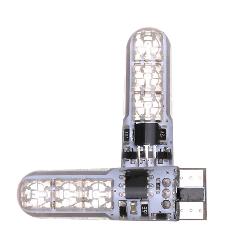 2x T10 водонепроницаемый W5w 501 Автомобильный Клин боковой свет Bulb-6SMD 5050 RGB
