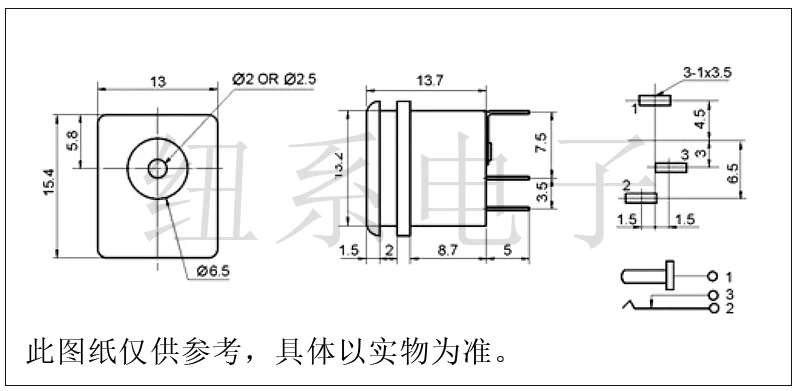 10pcs DC-015 5.5mmx2.1mm 5.5mmx2.5mm DC Power Jack Socket 3 Pin Female Panel Mount Connector DC015 | Обустройство дома