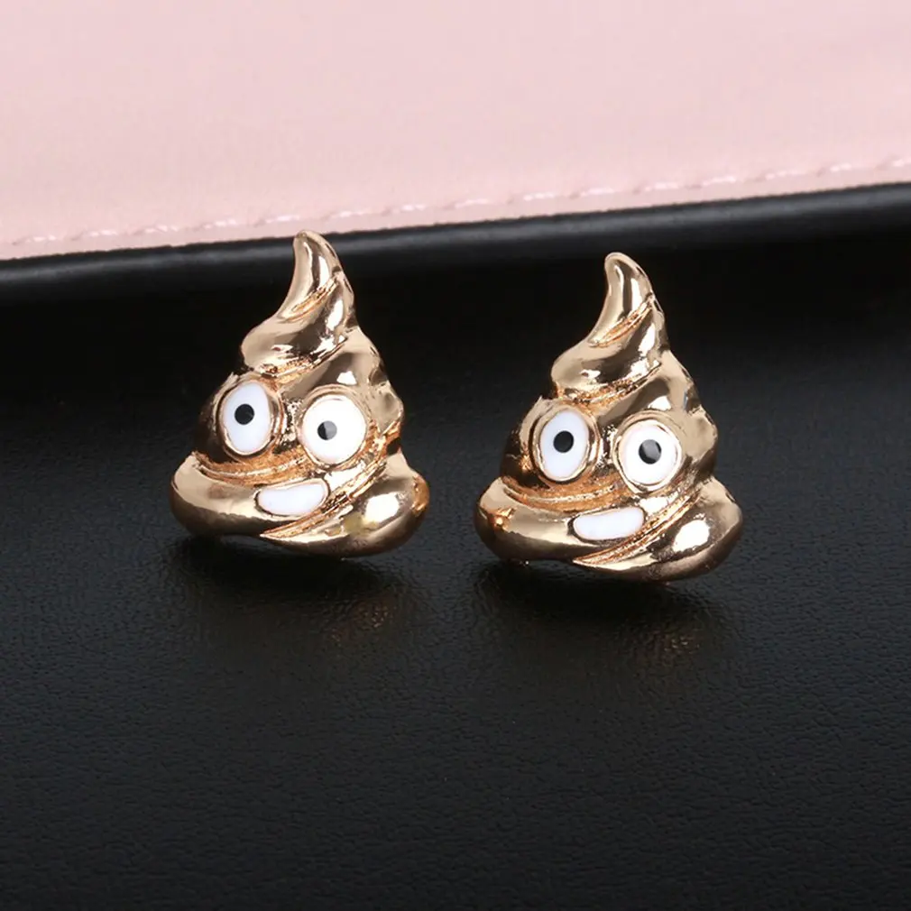 Креативные серьги со смайликом какашки дамские подарочные украшения для