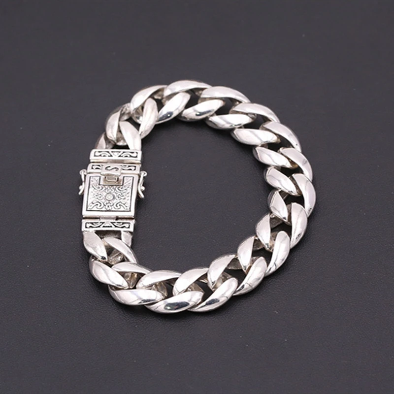 Мужской браслет из серебра 925 пробы ширина 12 мм|Цепочки и браслеты| |