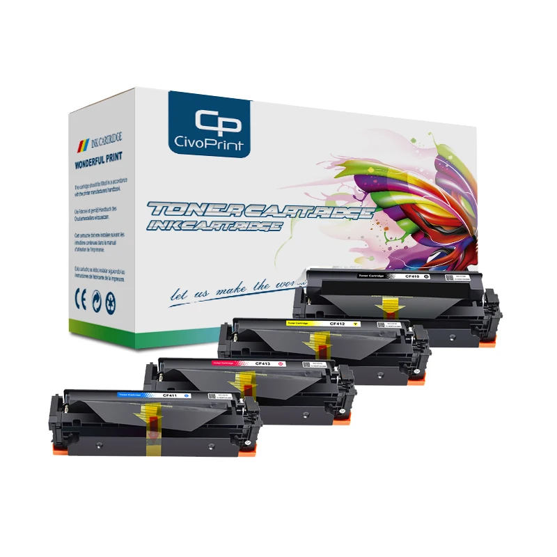 Совместимый картридж с тонером Civoprint CF410A CF410 CF411A CF412A CF413A для принтера HP Color LaserJet Pro